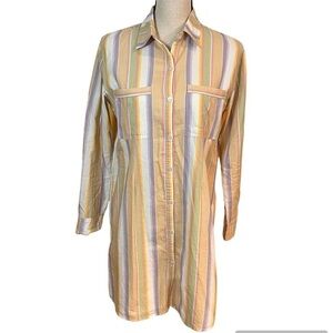 Roller Rabbit Striped Button Down Shirt Dress/Night Shirt Sz-S